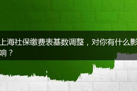 上海社保缴费表基数调整，对你有什么影响？