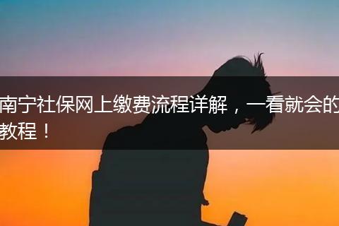 南宁社保网上缴费流程详解，一看就会的教程！