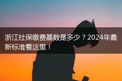 浙江社保缴费基数是多少？2024年最新标准看这里！