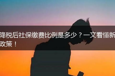 降税后社保缴费比例是多少？一文看懂新政策！