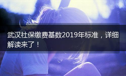 武汉社保缴费基数2019年标准，详细解读来了！