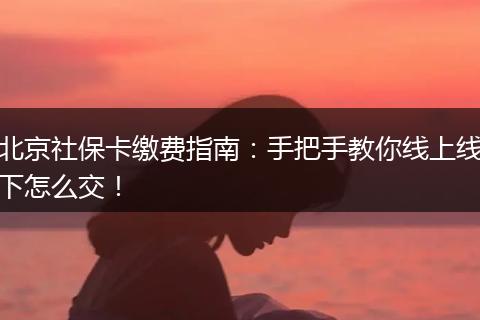 北京社保卡缴费指南：手把手教你线上线下怎么交！