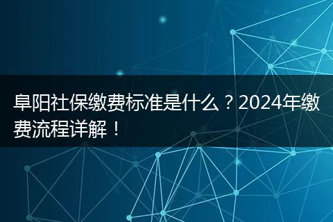 阜阳社保缴费标准是什么？2024年缴费流程详解！