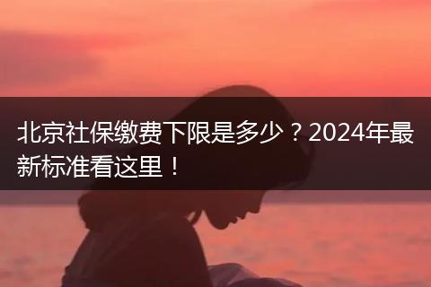 北京社保缴费下限是多少？2024年最新标准看这里！