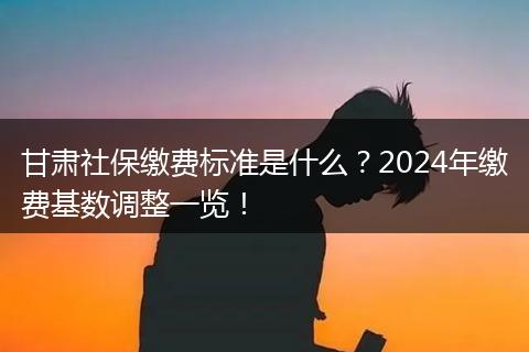甘肃社保缴费标准是什么？2024年缴费基数调整一览！