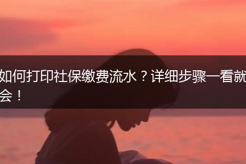 如何打印社保缴费流水？详细步骤一看就会！