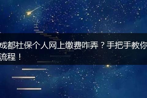 成都社保个人网上缴费咋弄？手把手教你流程！