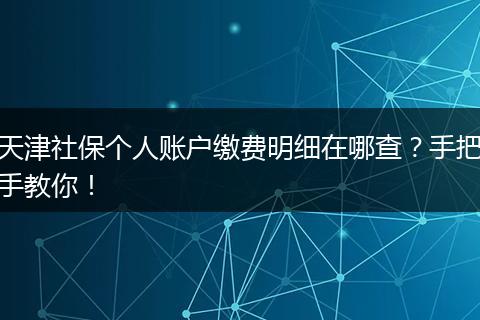天津社保个人账户缴费明细在哪查？手把手教你！
