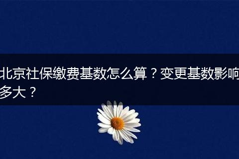 北京社保缴费基数怎么算？变更基数影响多大？