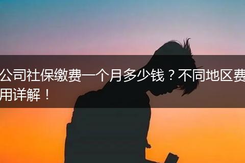 公司社保缴费一个月多少钱？不同地区费用详解！