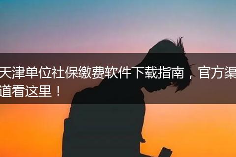天津单位社保缴费软件下载指南，官方渠道看这里！