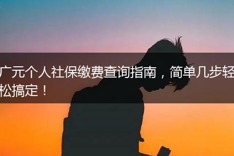 广元个人社保缴费查询指南，简单几步轻松搞定！
