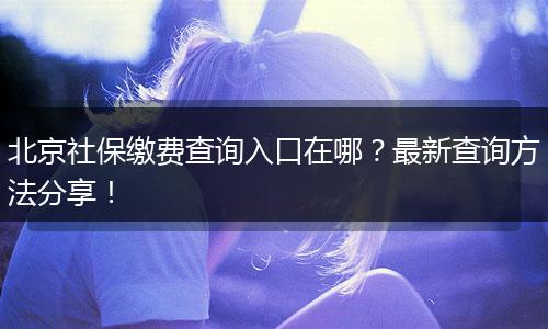 北京社保缴费查询入口在哪？最新查询方法分享！