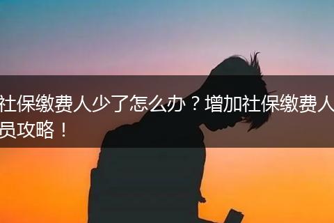 社保缴费人少了怎么办？增加社保缴费人员攻略！