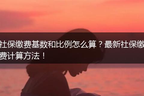 社保缴费基数和比例怎么算？最新社保缴费计算方法！