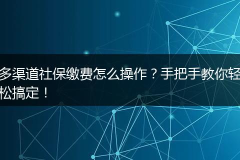 多渠道社保缴费怎么操作？手把手教你轻松搞定！