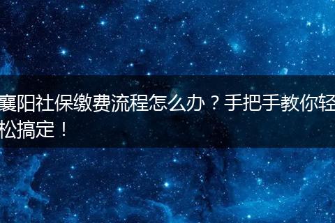 襄阳社保缴费流程怎么办？手把手教你轻松搞定！