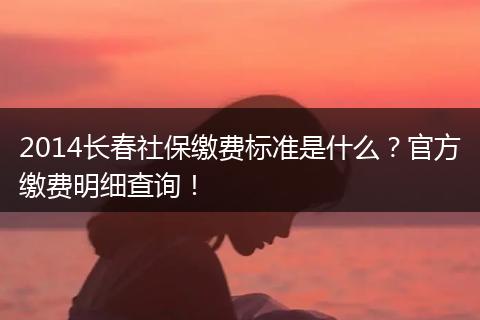 2014长春社保缴费标准是什么？官方缴费明细查询！