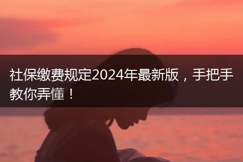 社保缴费规定2024年最新版，手把手教你弄懂！