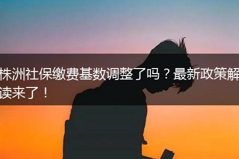 株洲社保缴费基数调整了吗？最新政策解读来了！