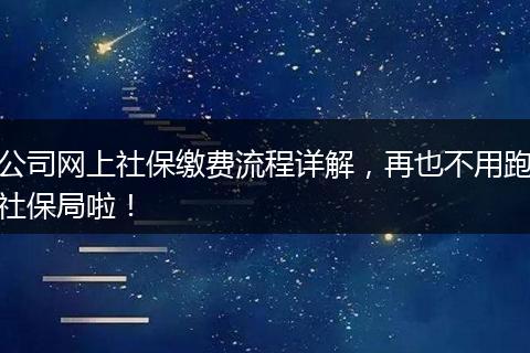 公司网上社保缴费流程详解，再也不用跑社保局啦！