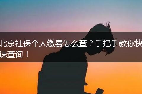 北京社保个人缴费怎么查？手把手教你快速查询！