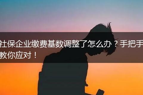 社保企业缴费基数调整了怎么办？手把手教你应对！