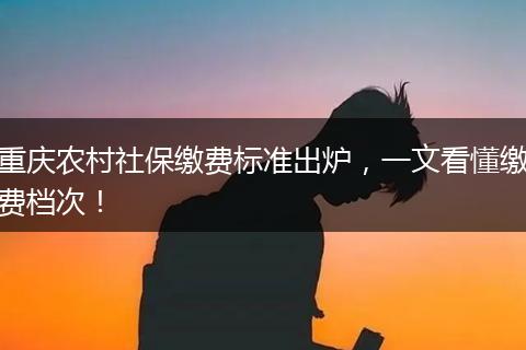 重庆农村社保缴费标准出炉，一文看懂缴费档次！