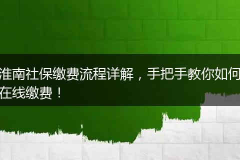 淮南社保缴费流程详解，手把手教你如何在线缴费！