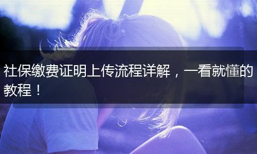 社保缴费证明上传流程详解，一看就懂的教程！