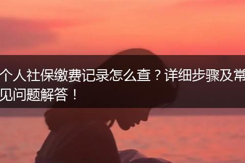 个人社保缴费记录怎么查？详细步骤及常见问题解答！