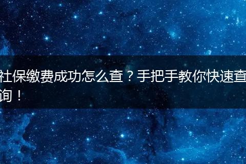 社保缴费成功怎么查？手把手教你快速查询！