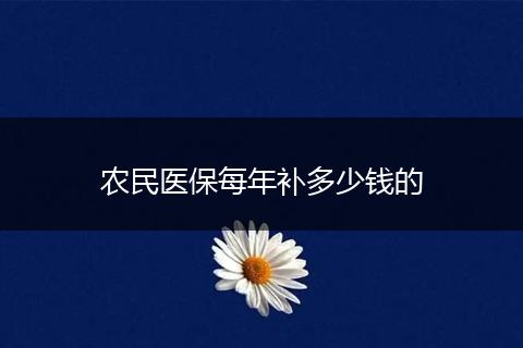 农民医保每年补多少钱的