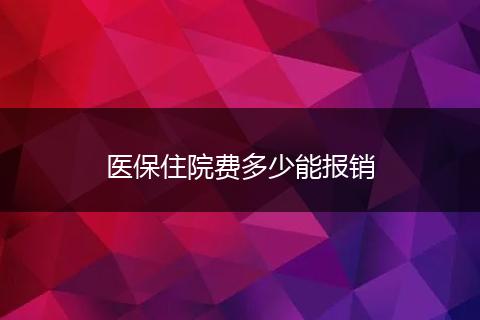 医保住院费多少能报销