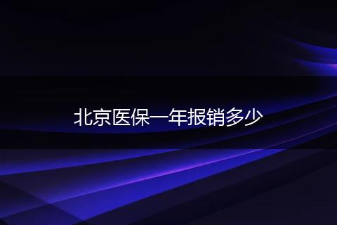 北京医保一年报销多少