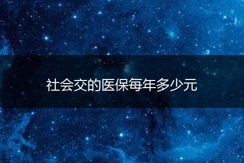 社会交的医保每年多少元