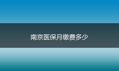 南京医保月缴费多少