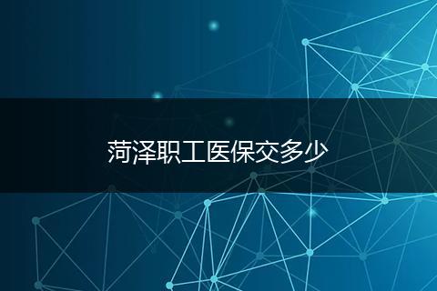 菏泽职工医保交多少