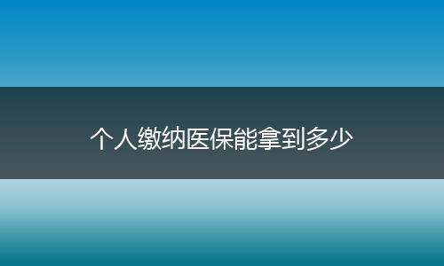 个人缴纳医保能拿到多少