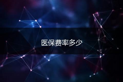 医保费率多少