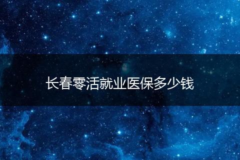 长春零活就业医保多少钱