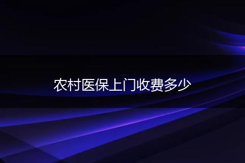 农村医保上门收费多少