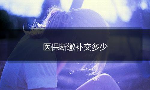 医保断缴补交多少