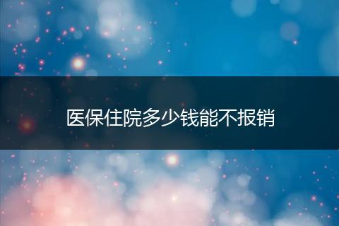 医保住院多少钱能不报销
