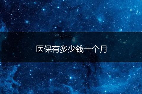 医保有多少钱一个月