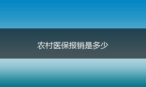 农村医保报销是多少