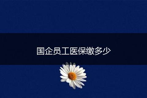 国企员工医保缴多少