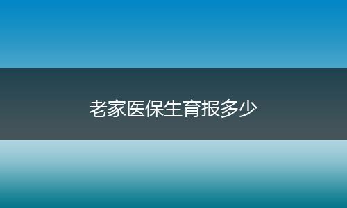 老家医保生育报多少