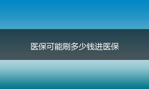 医保可能刷多少钱进医保