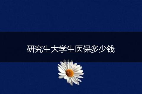 研究生大学生医保多少钱